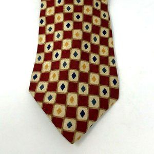 Perry Ellis Portfolio Mens Necktie TIE Red Cream S